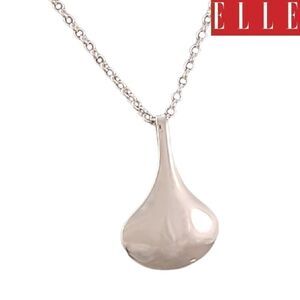 New ELLE Sterling Silver Contemporary Kidney Drop Pendant Necklace